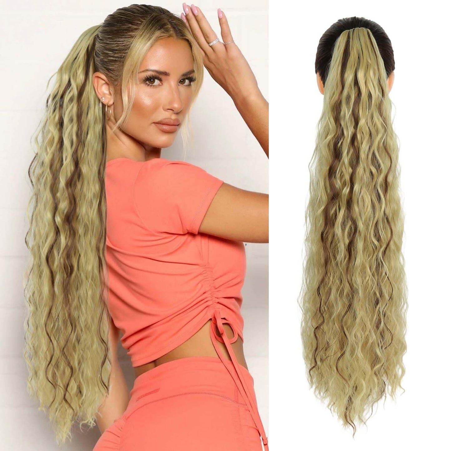 Claw Clip Ponytail Extension 30 Inches of Wavy Curly Volume for an Effortlessly Fluffy Natural Look; Essential Hair Piece for Women’S Everyday and Party Styles (Black Brown)