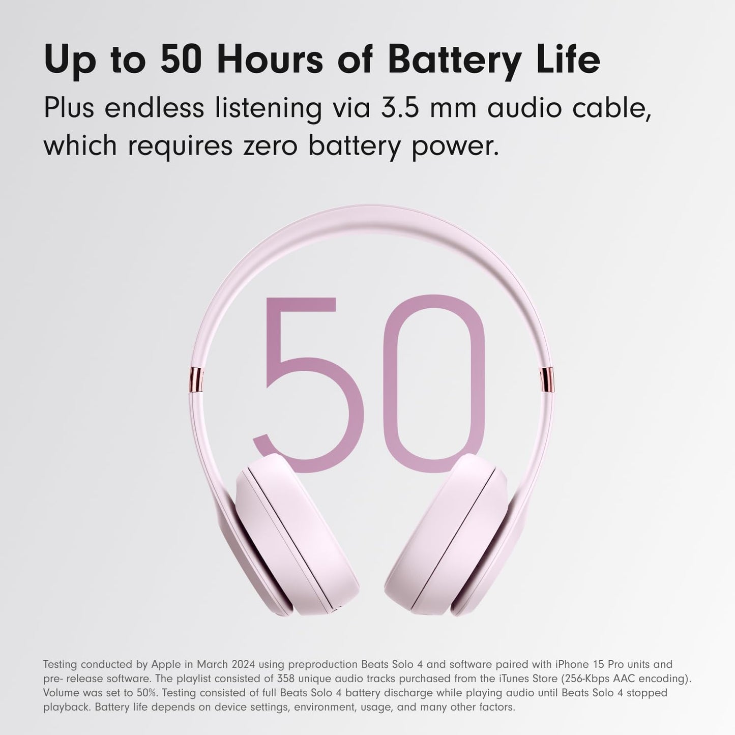 Solo 4 - Wireless Bluetooth On-Ear Headphones, & Android Compatible, up to 50 Hours of Battery Life - Cloud Pink