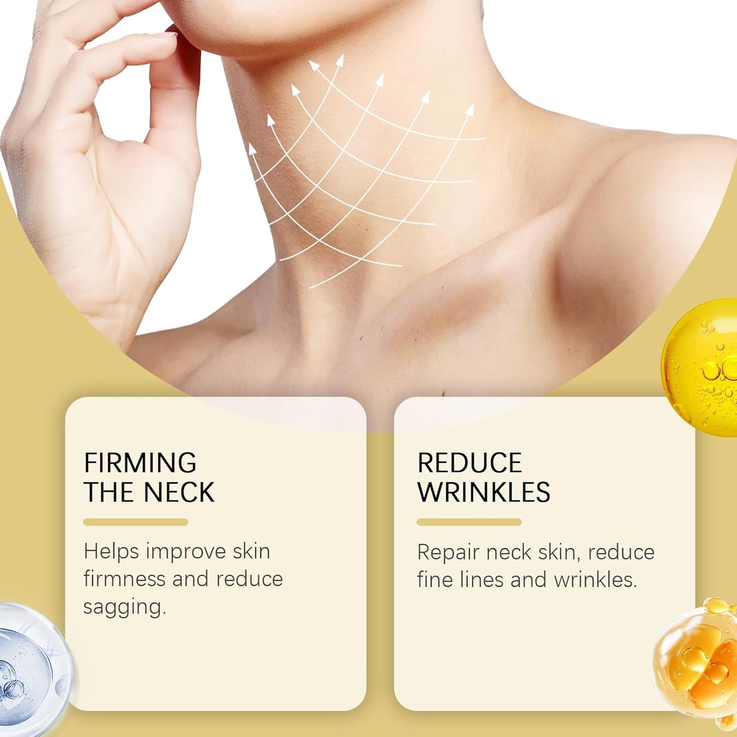 Firming Neck Cream for Crepey Skin Body Care Comfort with Roller, Tightening and Moisturizing Lotions Skin Care for All Skin Types, 4.23 Oz/Pcs