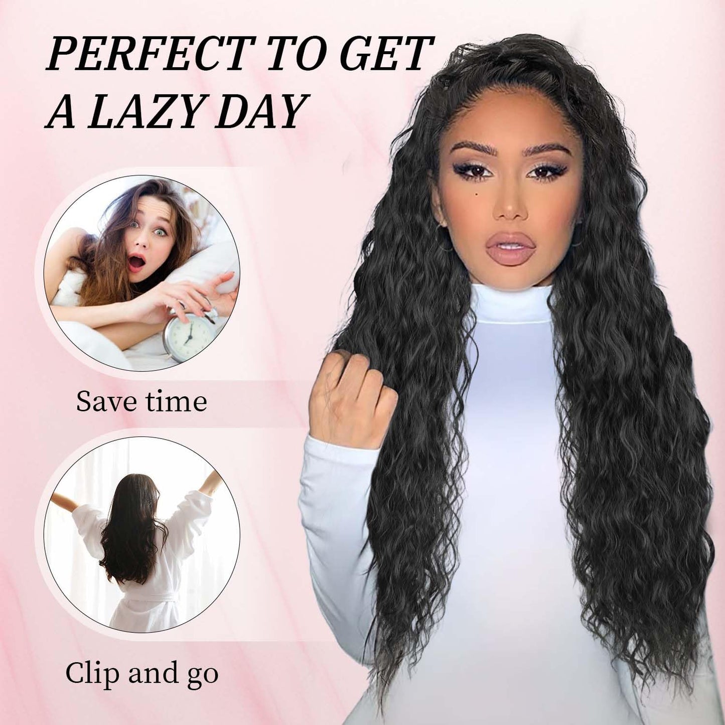 Claw Clip Ponytail Extension 30 Inches of Wavy Curly Volume for an Effortlessly Fluffy Natural Look; Essential Hair Piece for Women’S Everyday and Party Styles (Black Brown)