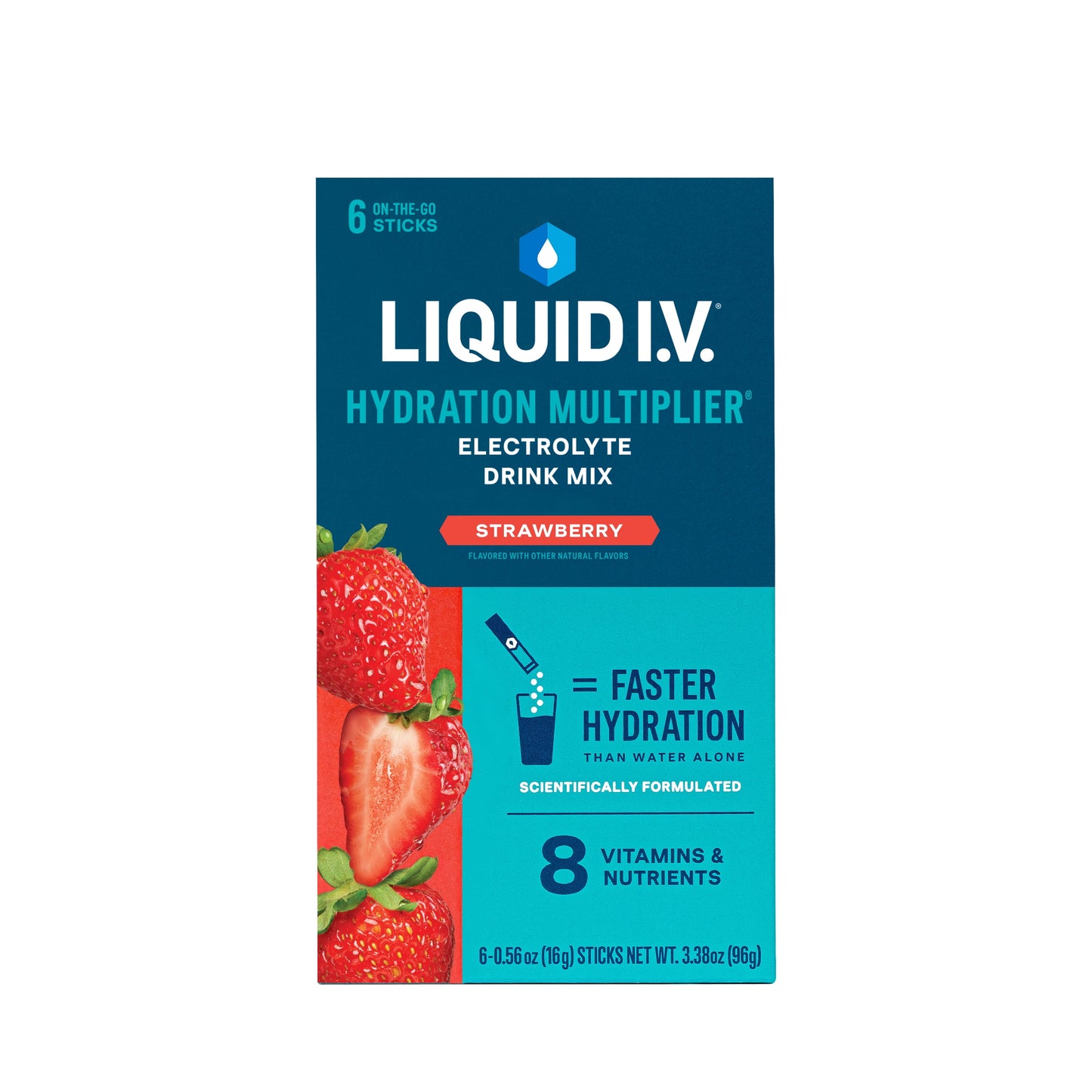 Hydration Multiplier, Strawberry, 6 Ct, Electrolyte Powder Packet Drink Mix