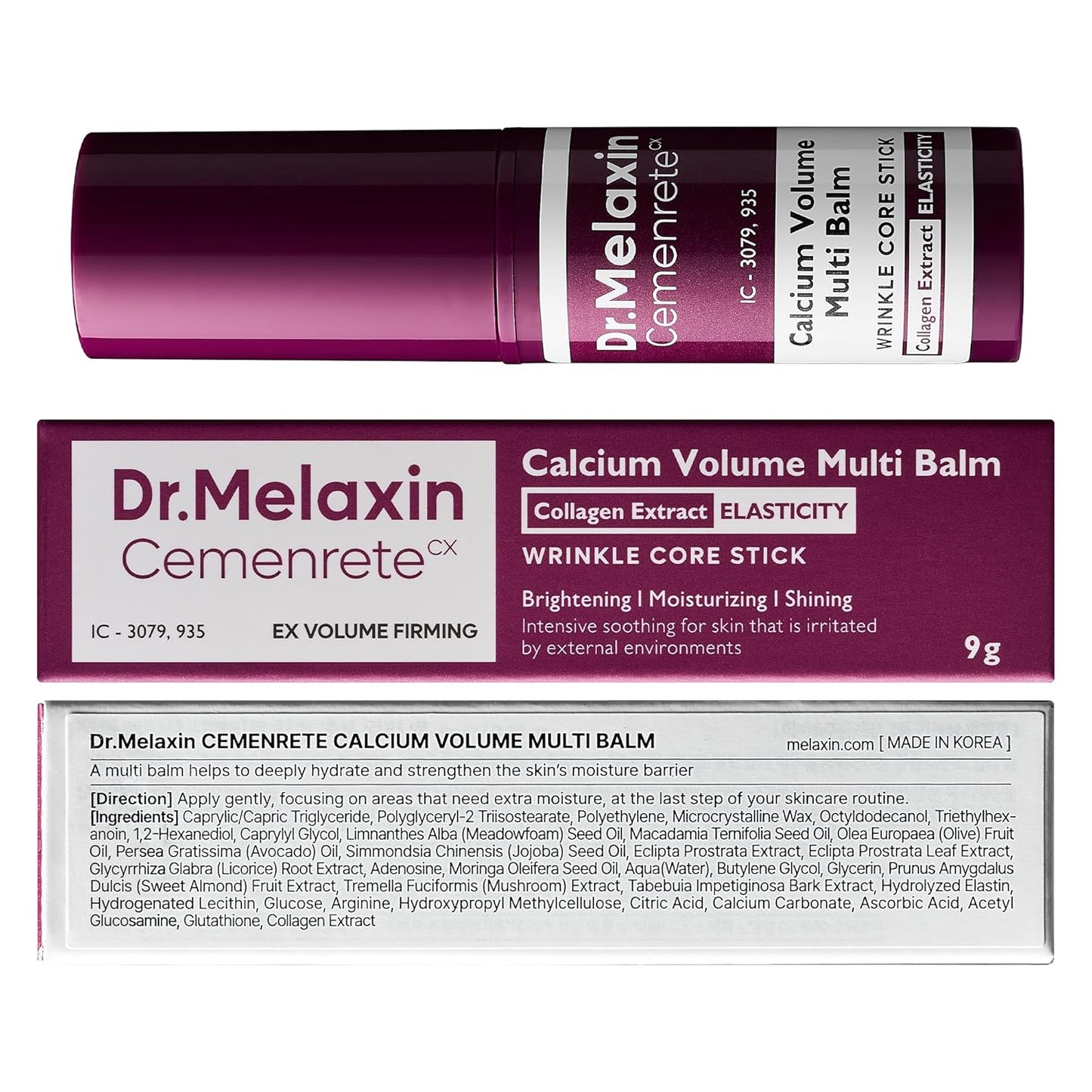 Cemenrete Calcium Multi Balm 9G Korean Skin Care All in One Stick Collagen Face Eye Treatment Balm
