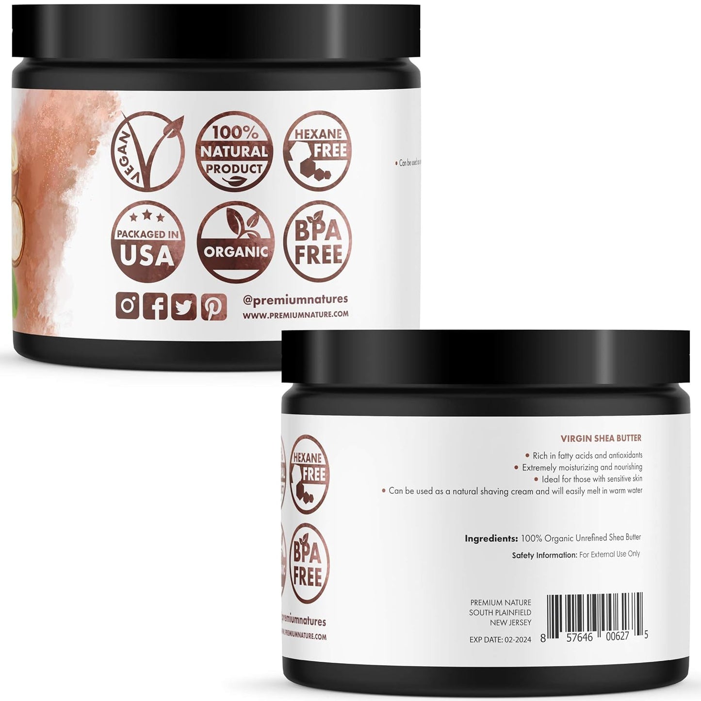 Pure Shea Butter Raw Organic for Skin Pure Virgin Unrefined Body Lotion Stretch Mark Skin Care Scar Cream Organic Shea Butter Raw Unrefined African Shae Manteca De Karite Organica Pura 1 LB, 16 Oz