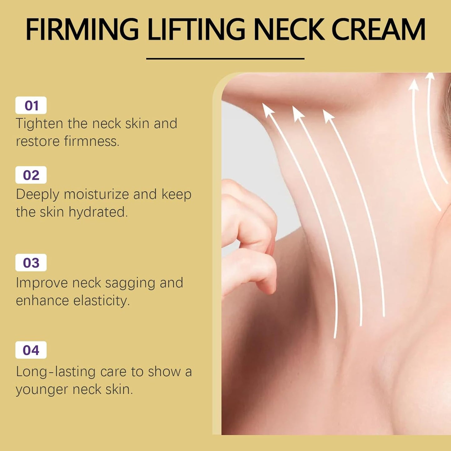 Firming Neck Cream for Crepey Skin Body Care Comfort with Roller, Tightening and Moisturizing Lotions Skin Care for All Skin Types, 4.23 Oz/Pcs