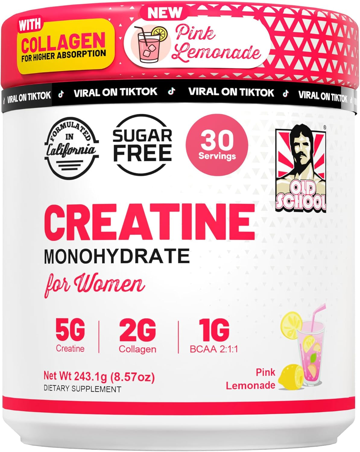 Creatine for Women Post-Workout Supplement - 5000Mg Creatine, 2000Mg Hydrolyzed Bovine Collagen & BCAA 2:1:1 for Lean Muscle Growth, Fast Recovery & Stamina - 30 Servings