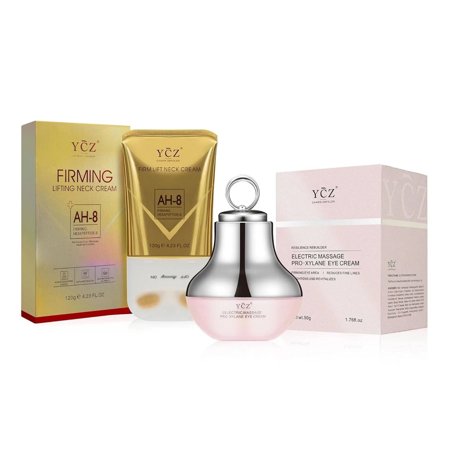 YCZ Neck & Eye Care Set – Anti-Aging Neck Cream & Eye Moisturizer, Firming & Hydrating Treatment for Fine Lines, Wrinkles & Sagging Skin