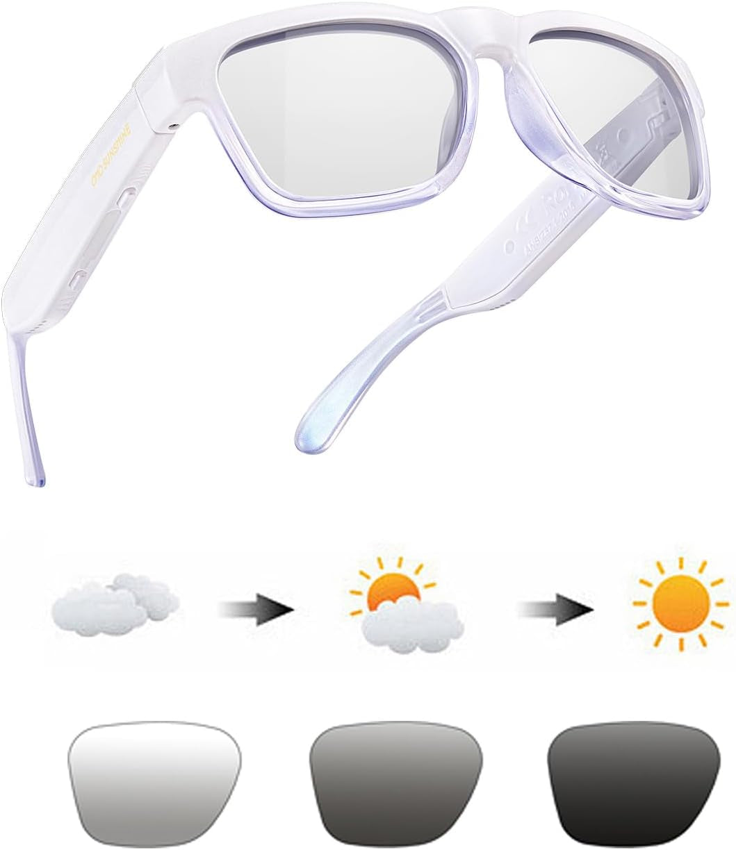 Oho Smart Glasses,Polarized Sunglasses with Bluetooth Speaker,Athletic/Outdoor UV Protection and Voice Control,Unisex(Grey Lens)
