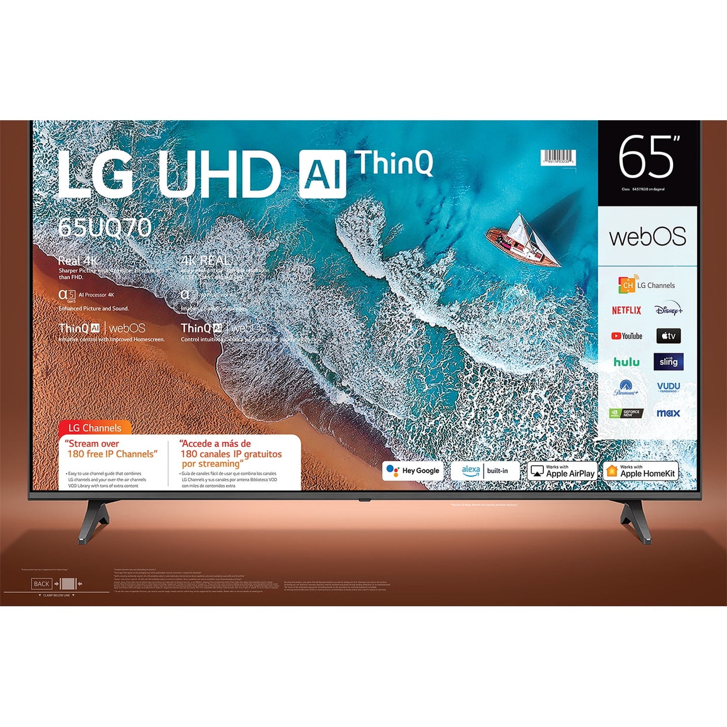 65" 4K UHD Smart TV 2160P Webos, 65UQ7070ZUE