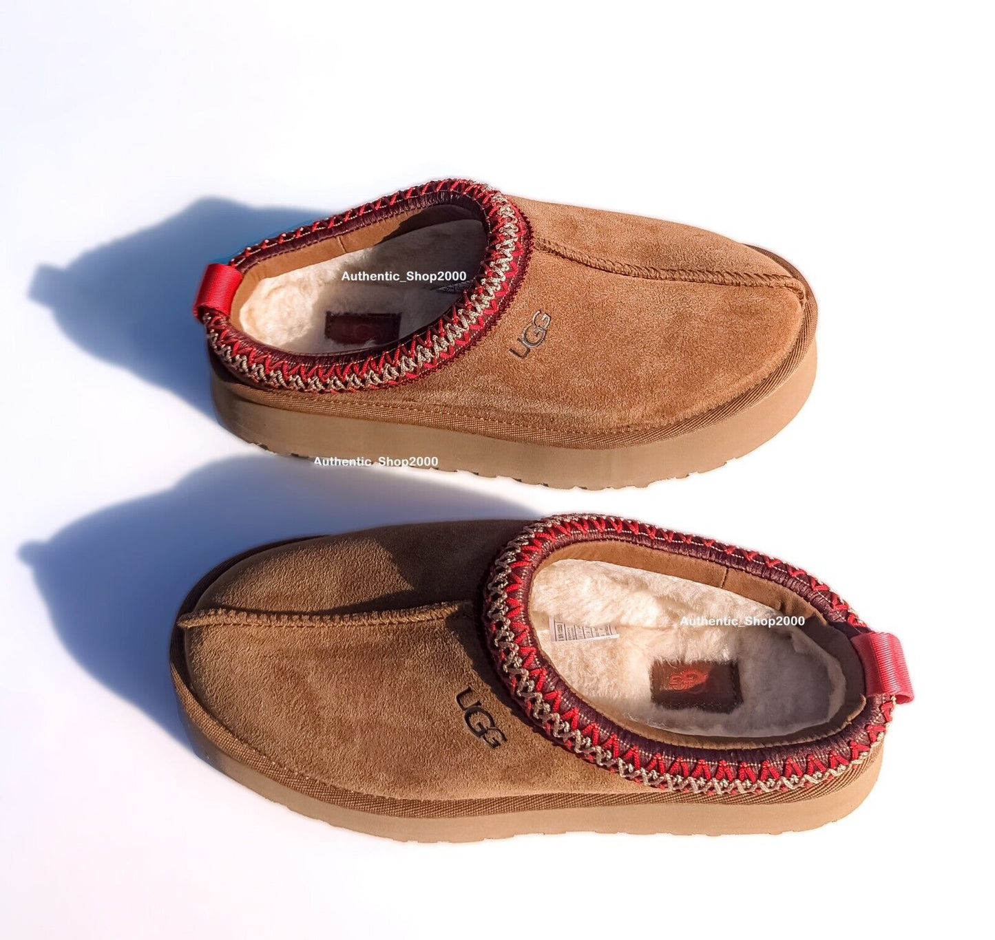 NEW 100% Authentic UGG Brand Women'S Tazz Platform Slipper Shoes Chestnut