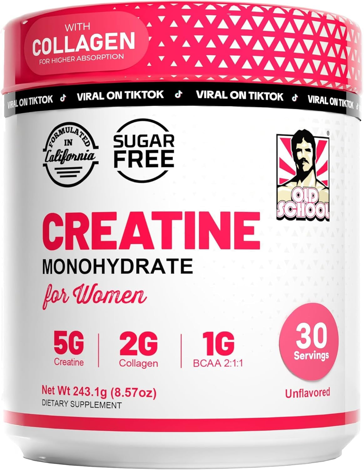 Creatine for Women Post-Workout Supplement - 5000Mg Creatine, 2000Mg Hydrolyzed Bovine Collagen & BCAA 2:1:1 for Lean Muscle Growth, Fast Recovery & Stamina - 30 Servings