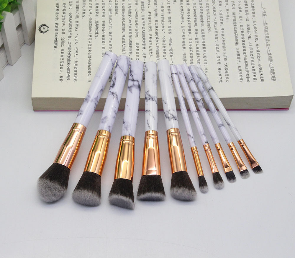 15-PC Marbled Design Makeup Brush Set