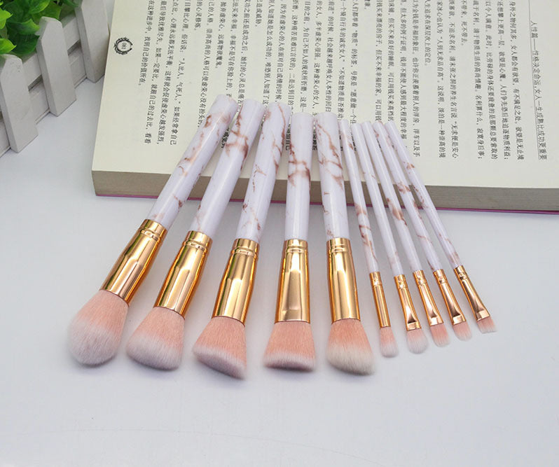 15-PC Marbled Design Makeup Brush Set