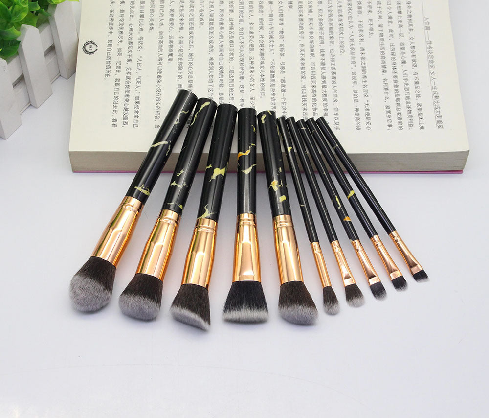 15-PC Marbled Design Makeup Brush Set