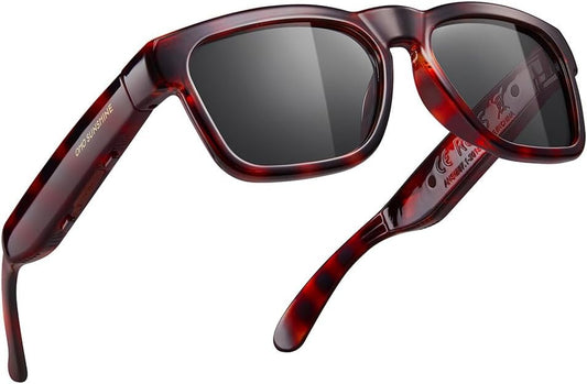 Oho Smart Glasses,Polarized Sunglasses with Bluetooth Speaker,Athletic/Outdoor UV Protection and Voice Control,Unisex(Grey Lens)