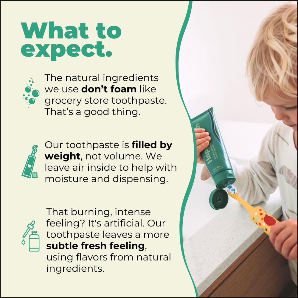 Hydroxyapatite Toothpaste, Fluoride Free, Natural Whitening for Kids, Toddlers and Adults, SLS Free, Enamel Safe, Dentist Formulated with Clean Ingredients, Fresh Mint Flavor, 4.0 Oz