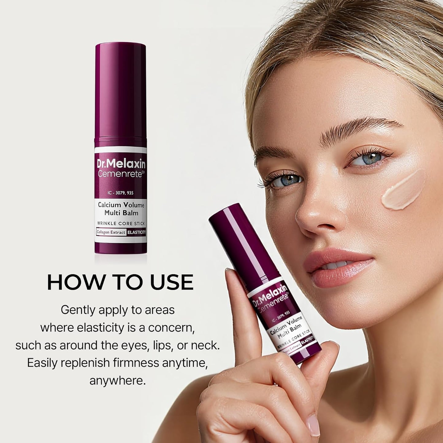 Cemenrete Calcium Multi Balm 9G Korean Skin Care All in One Stick Collagen Face Eye Treatment Balm