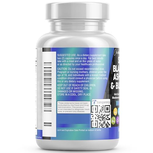 Sea Moss 3000mg Black Seed Oil 2000mg Ashwagandha 1000mg Turmeric 1000mg Bladderwrack 1000mg Burdock 1000mg & Vitamin C & D3 with Elderberry Manuka Dandelion Yellow Dock Iodine Chlorophyll ACV