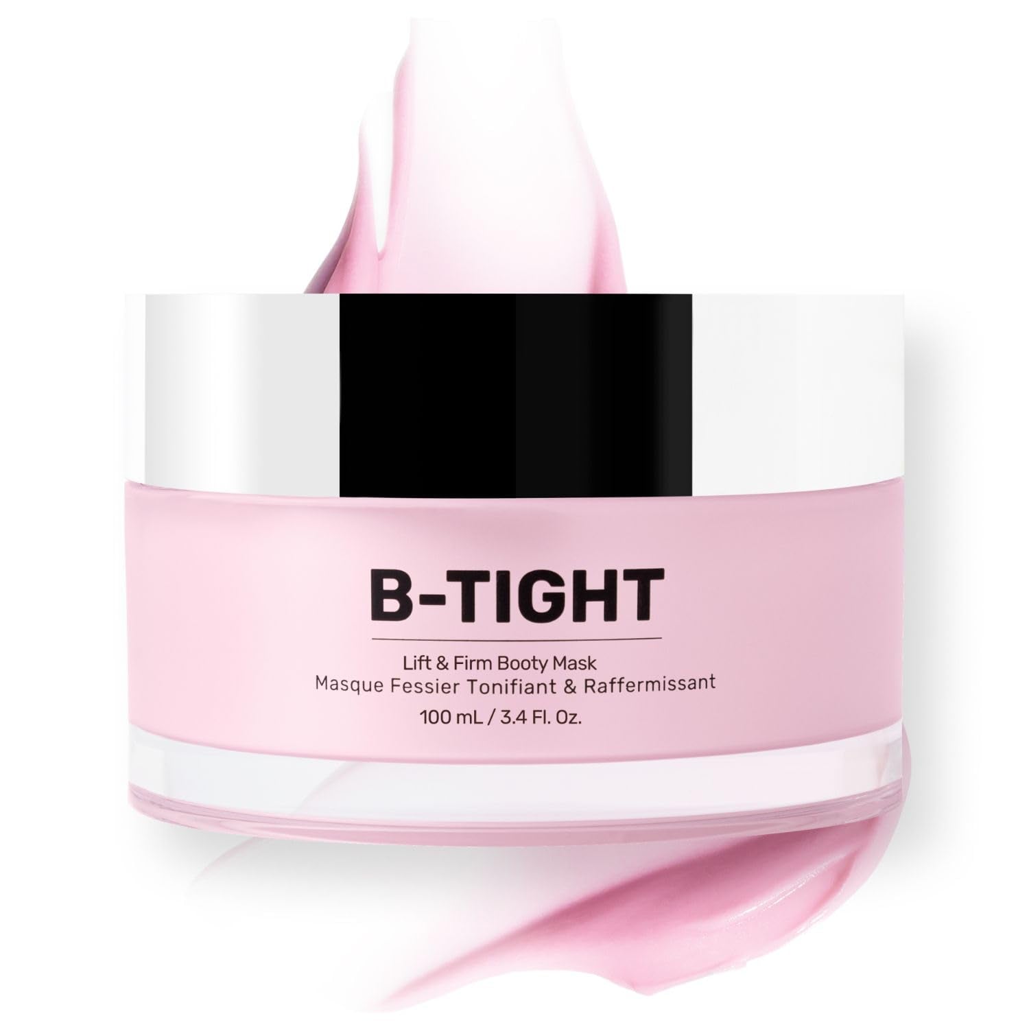 B-TIGHT Lift & Firm Booty Mask - Skin Tightening & Firming Cream for Booty & Thighs - Cellulite Cream with Caffeine & Brazilian Peppertree - Butt Mask for Smooth-Looking Skin (3.4 Fl Oz)