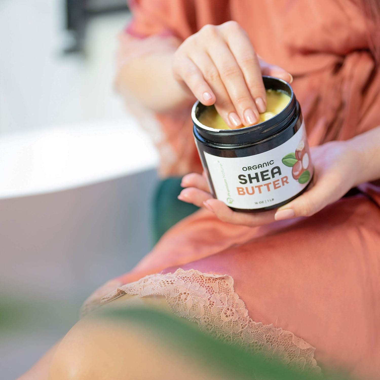 Pure Shea Butter Raw Organic for Skin Pure Virgin Unrefined Body Lotion Stretch Mark Skin Care Scar Cream Organic Shea Butter Raw Unrefined African Shae Manteca De Karite Organica Pura 1 LB, 16 Oz