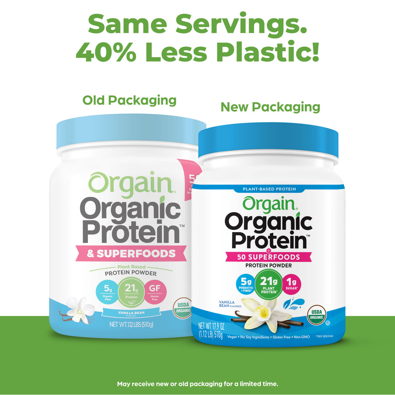 Orgain Organic Plant Protein Powder – Vegan Non-GMO Shake