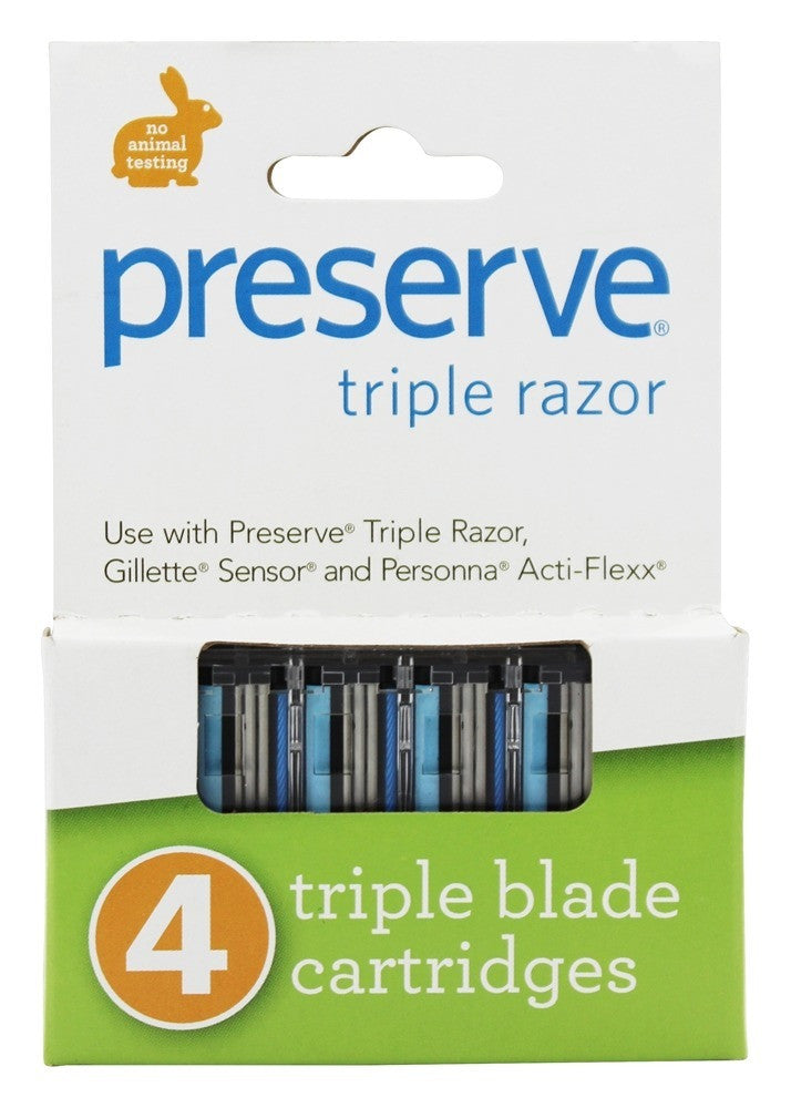 Preserve Triple Razor Blade Refills – 24 Count Eco-Friendly Cartridges