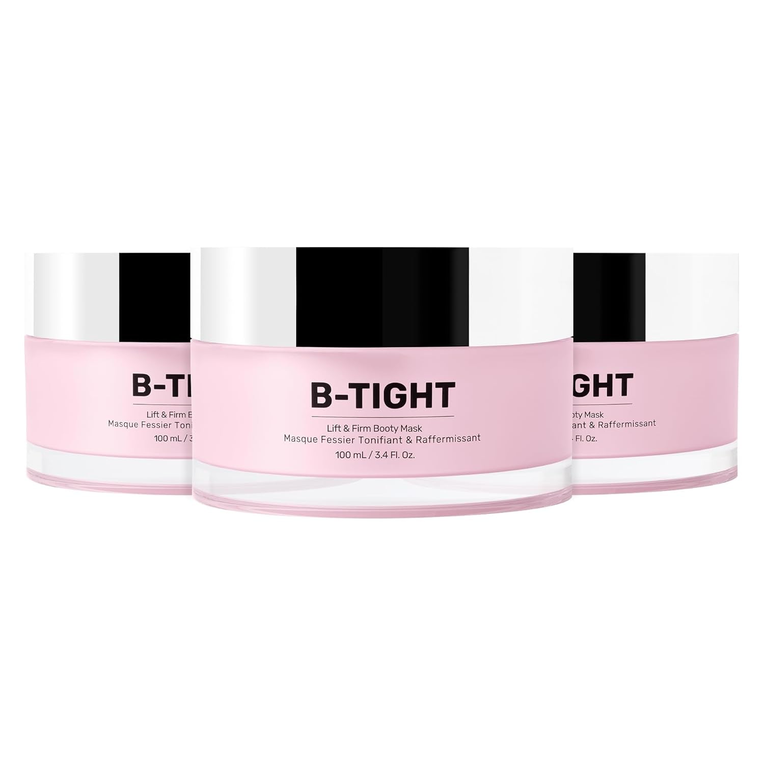 B-TIGHT Lift & Firm Booty Mask - Skin Tightening & Firming Cream for Booty & Thighs - Cellulite Cream with Caffeine & Brazilian Peppertree - Butt Mask for Smooth-Looking Skin (3.4 Fl Oz)