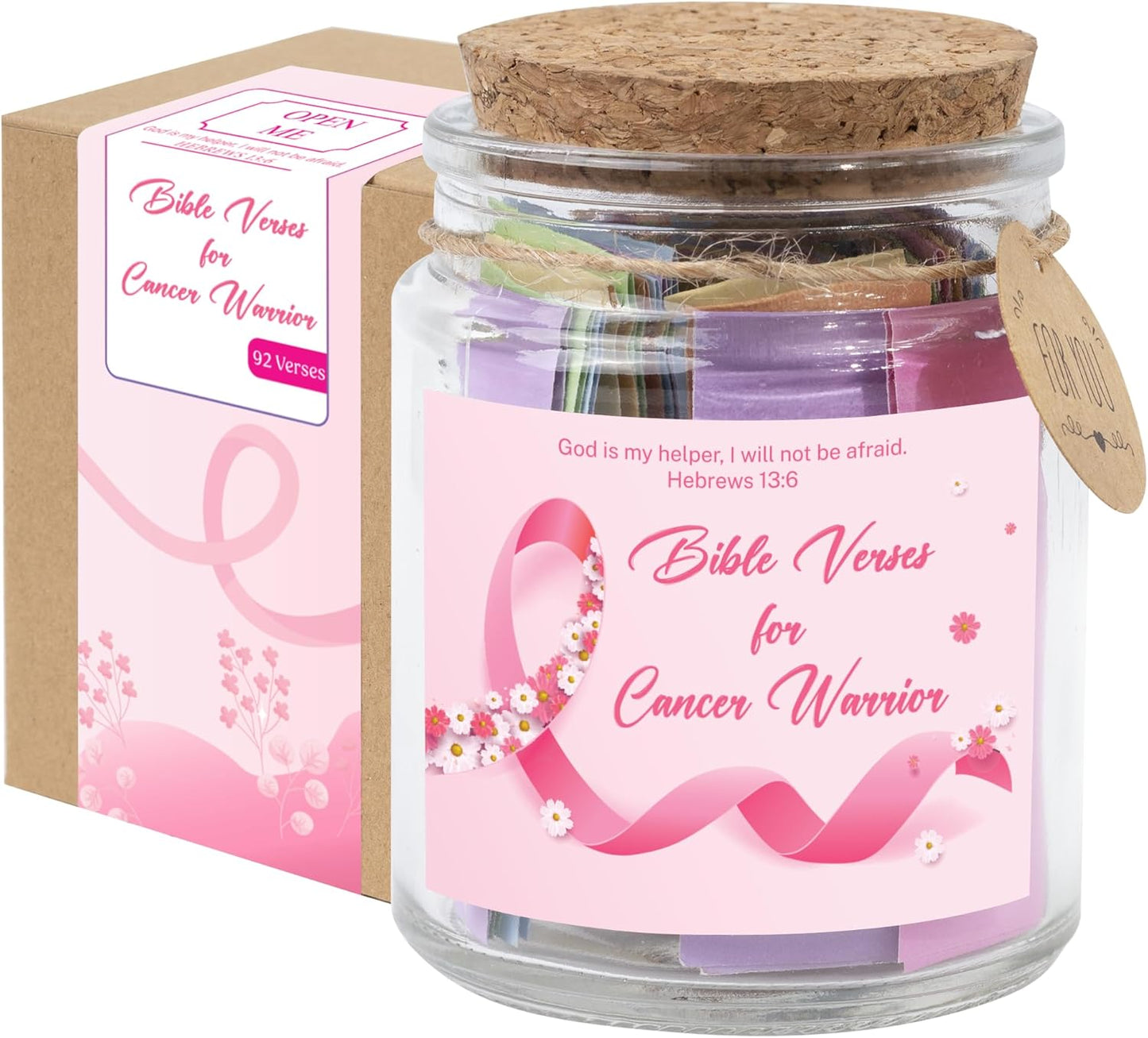 Read This When Bible Verses Jar for Daily Encouragement – Christian, Birthday & Christmas Gifts for Women; Great Gift for Mom, White Elephant Gift & Stocking Stuffer for Women