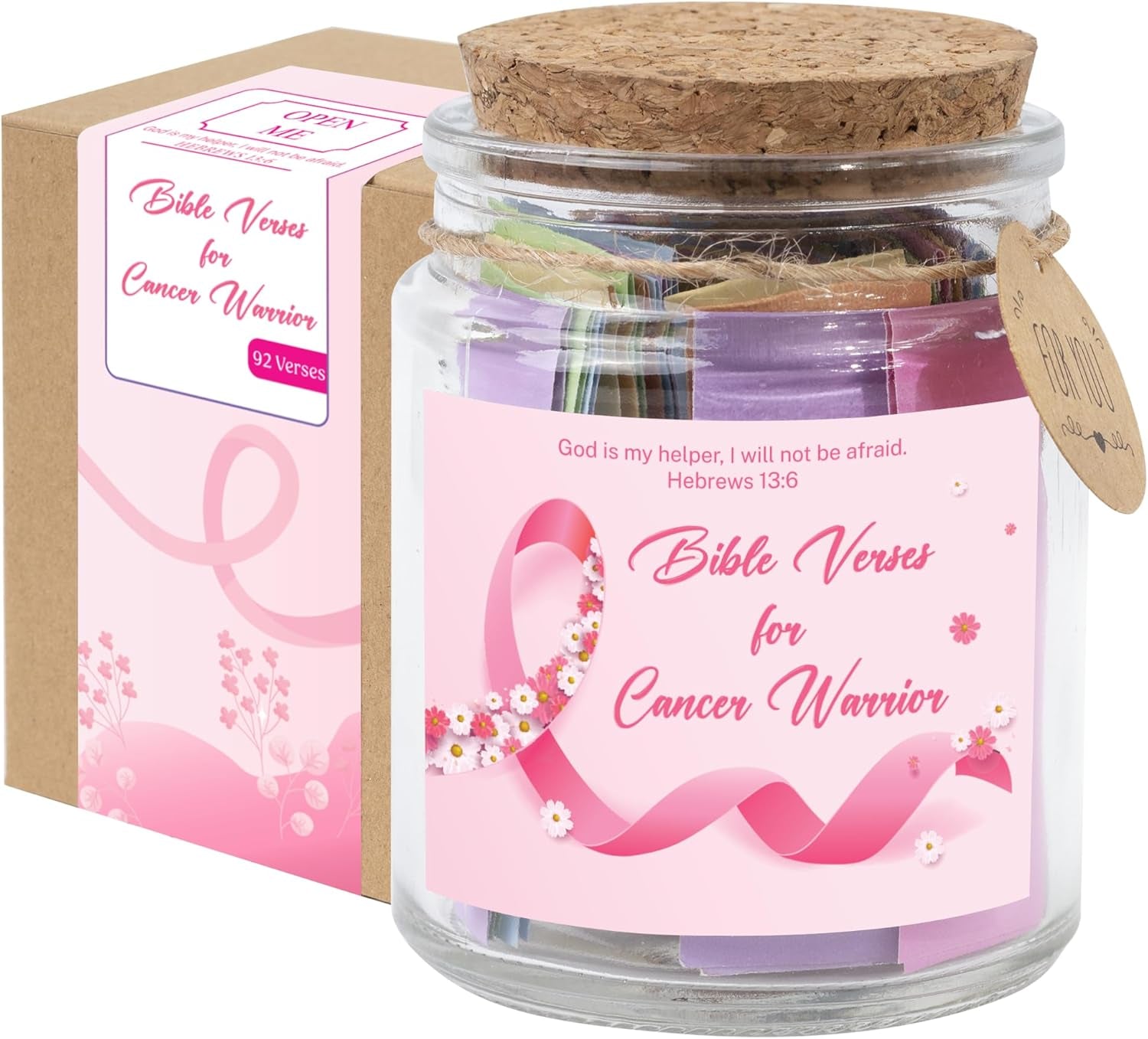 Read This When Bible Verses Jar for Daily Encouragement – Christian, Birthday & Christmas Gifts for Women; Great Gift for Mom, White Elephant Gift & Stocking Stuffer for Women