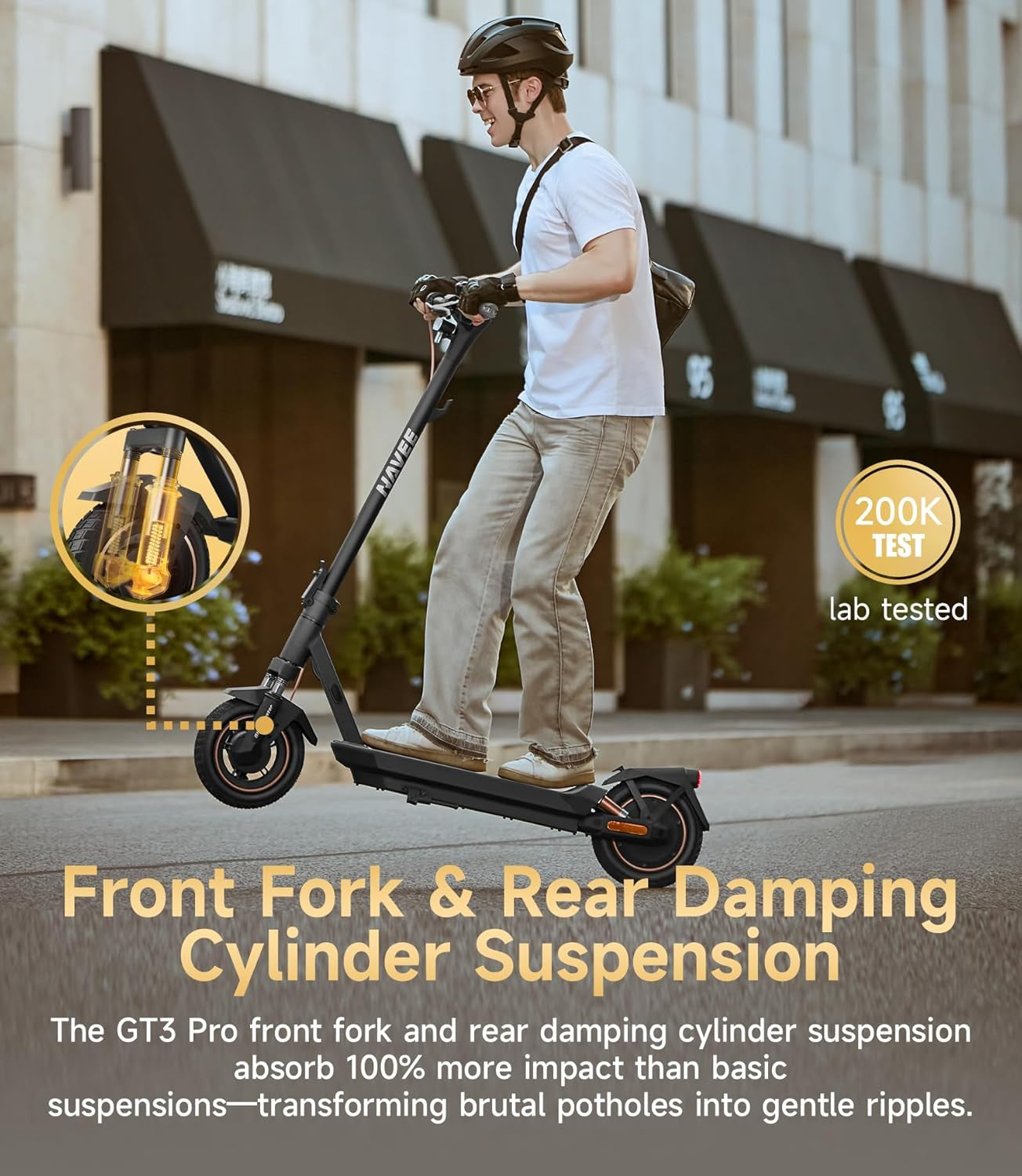 GT3 Series Electric Scooter Adults, E Scooter, Fast 20 Mph, 700W 500W Motor with Suspension, Long Range 30 Miles, 10" Tires All Terrain, Foldable for Commuter Men Adult Teens Students Heavy Duty