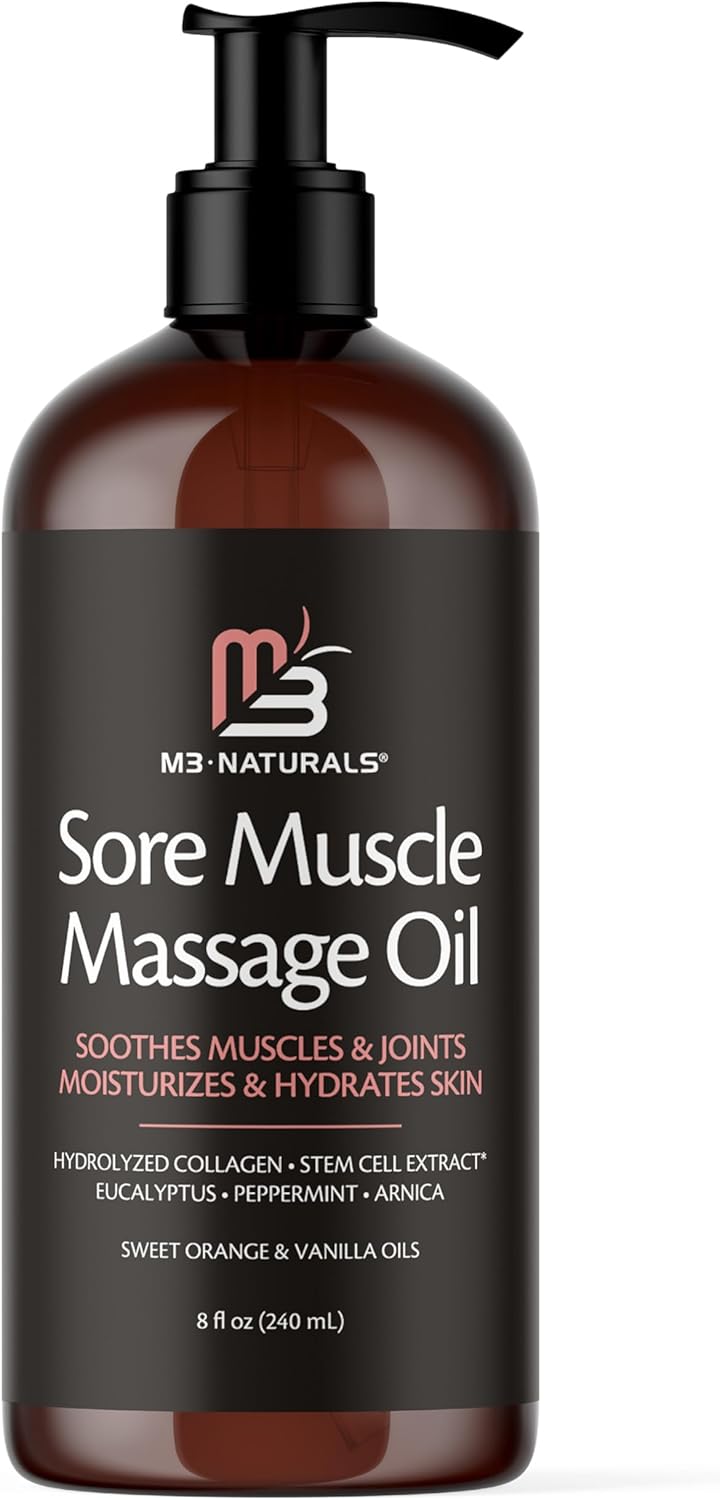 Firming Body Massage Oil with Collagen & Stem Cell – Helps Smooth the Appearance of Cellulite & Improve Skin Texture – Refreshing Aromatherapy Body Oil for Legs & Full Body – 16 Fl Oz