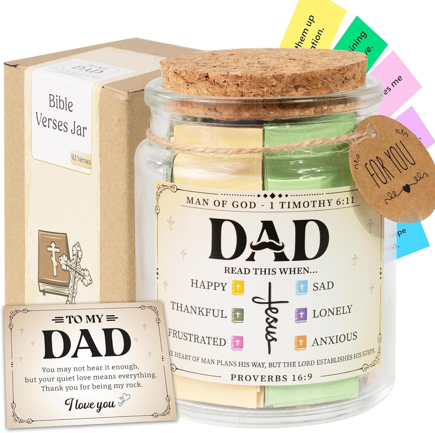 Read This When Bible Verses Jar for Daily Encouragement – Christian, Birthday & Christmas Gifts for Women; Great Gift for Mom, White Elephant Gift & Stocking Stuffer for Women
