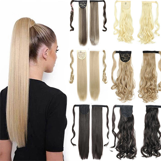 Long Straight Wrap Around Clip In Ponytail Hair Extension