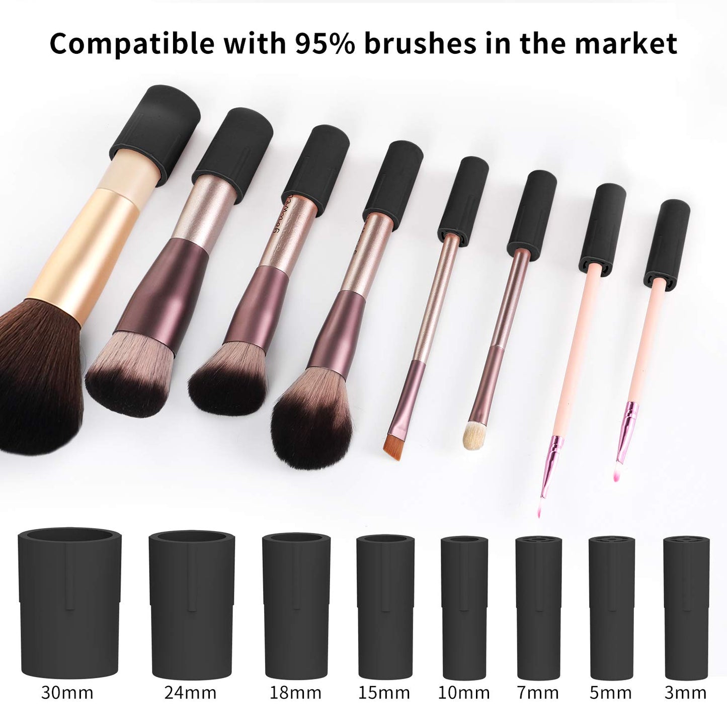 Senbowe Upgraded Makeup Brush Cleaner and Dryer Machine, Super-Fast Electric Brush Cleaner Machine with 8 Size Rubber Collars, Automatic Brush Cleaner Spinner Makeup Brush Tools