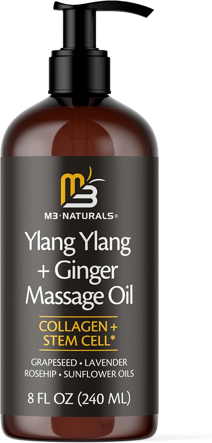 Firming Body Massage Oil with Collagen & Stem Cell – Helps Smooth the Appearance of Cellulite & Improve Skin Texture – Refreshing Aromatherapy Body Oil for Legs & Full Body – 16 Fl Oz