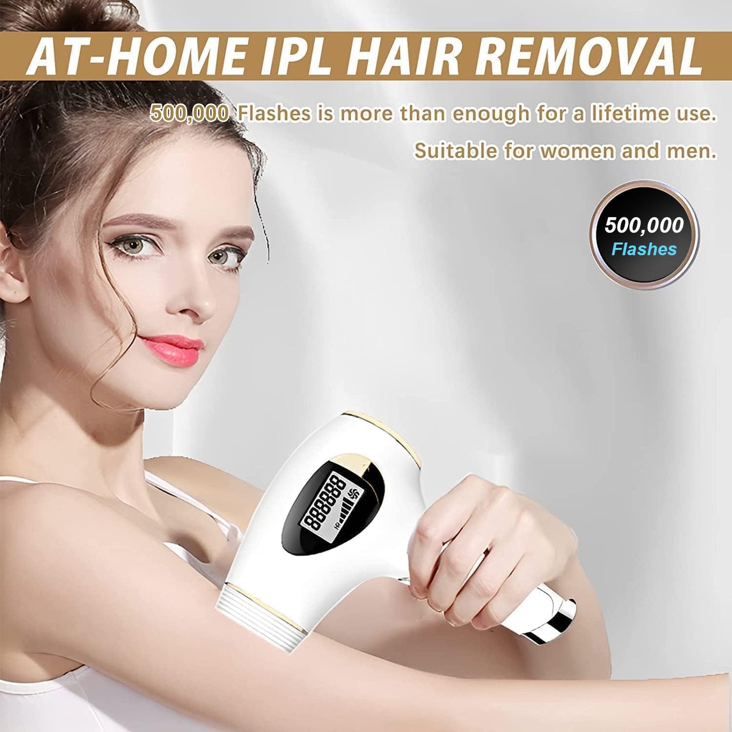 IPL laser Hair Removal for Women and Men,Laser Hair Remover for Women and Men used for Facial Body Armpits Back Legs Arms Bikini Line