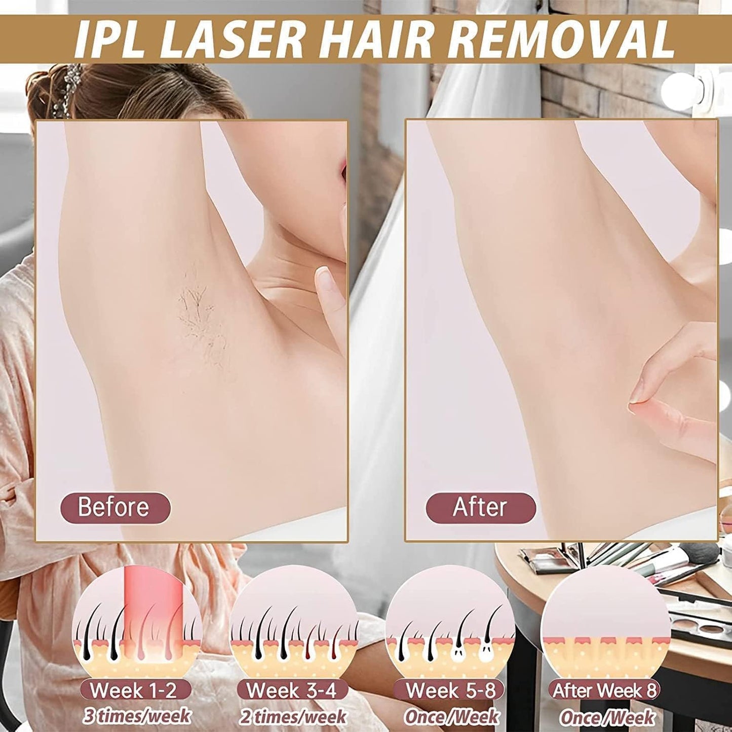 IPL laser Hair Removal for Women and Men,Laser Hair Remover for Women and Men used for Facial Body Armpits Back Legs Arms Bikini Line