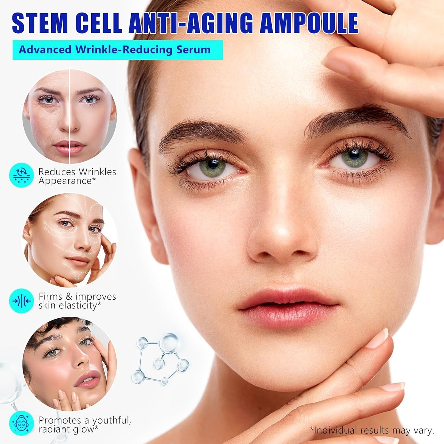 Stem Cell Serum for Face 1.2 Fl.Oz, Stem Cell Anti-Aging Ampoule, anti Aging Smooth Nourish & Moisturize Skin Serum