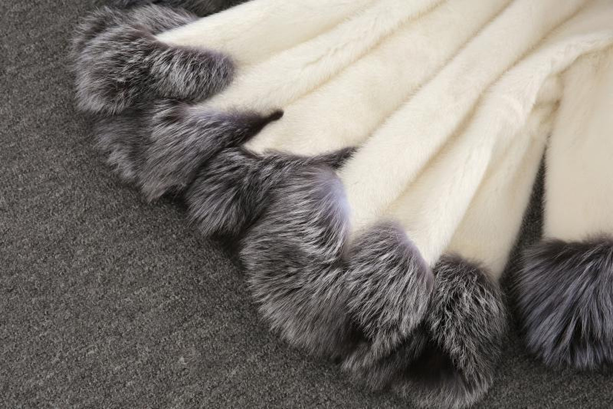 Imitation Fur Artificial Fur Women'S White Rabbit Fur Mink Winter Hooded Coat