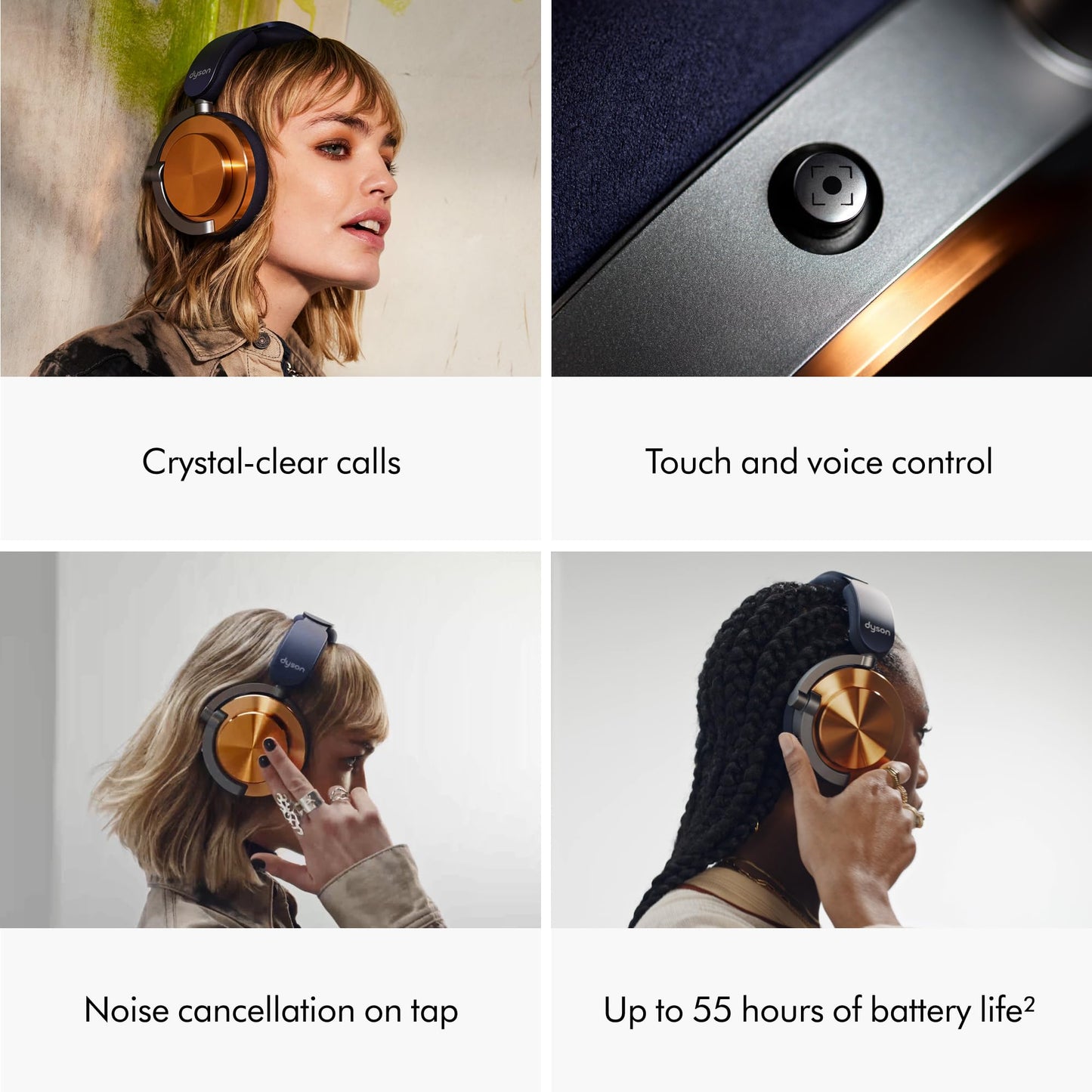 Dyson OnTrac™ Over Ear Wireless Headphones - Active Noise Cancelling, Up to 55 Hours Battery Life(2), Customizable, Transparency Mode - CNC Copper