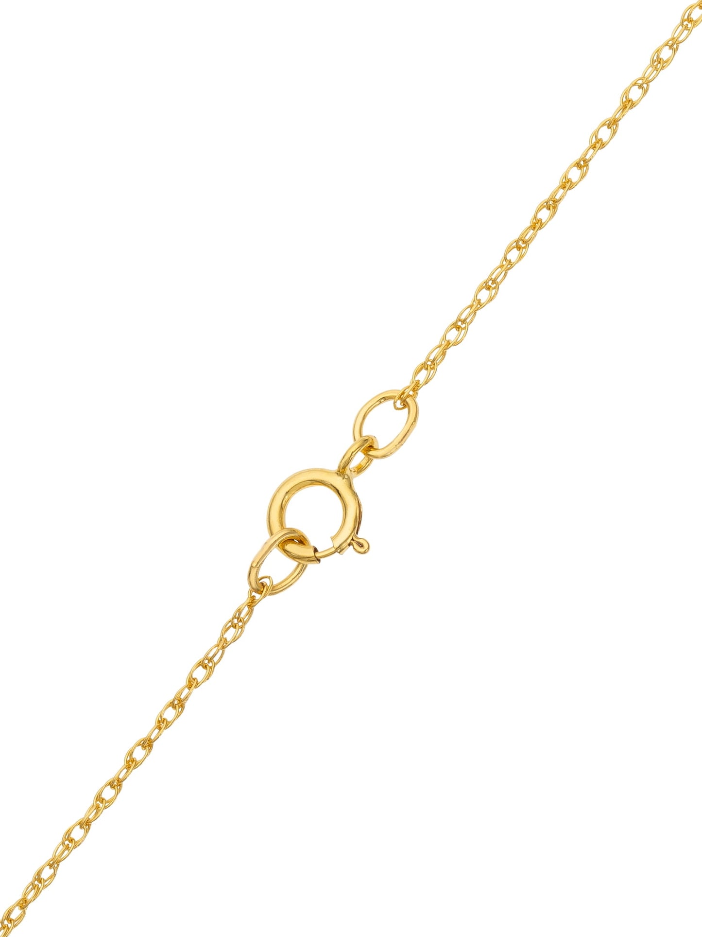 Girl’S 14K Yellow Gold Puff Heart Pendant, 16” Chain