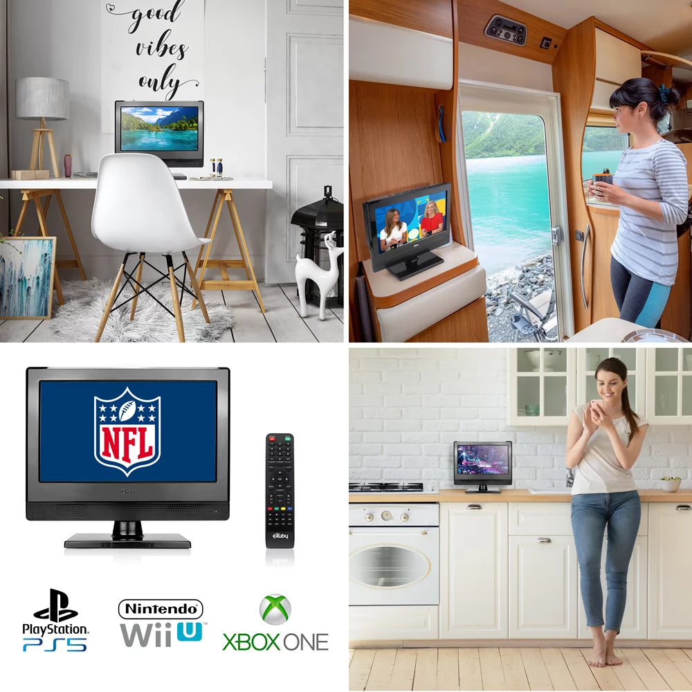 Small TV - Perfect Kitchen TV - 13.3 Inch LED TV - Watch HDTV Anywhere - for Kitchen Tv, RV Tv, Office Tv & More - FREE HD Local Channels - Small HD TV - USB, HDMI, RCA, RF & More