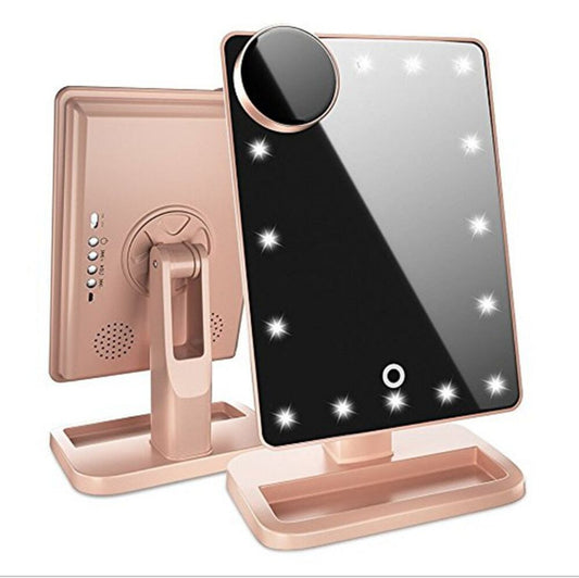 Touch Screen Makeup Mirror With Bluetooth Music Speaker