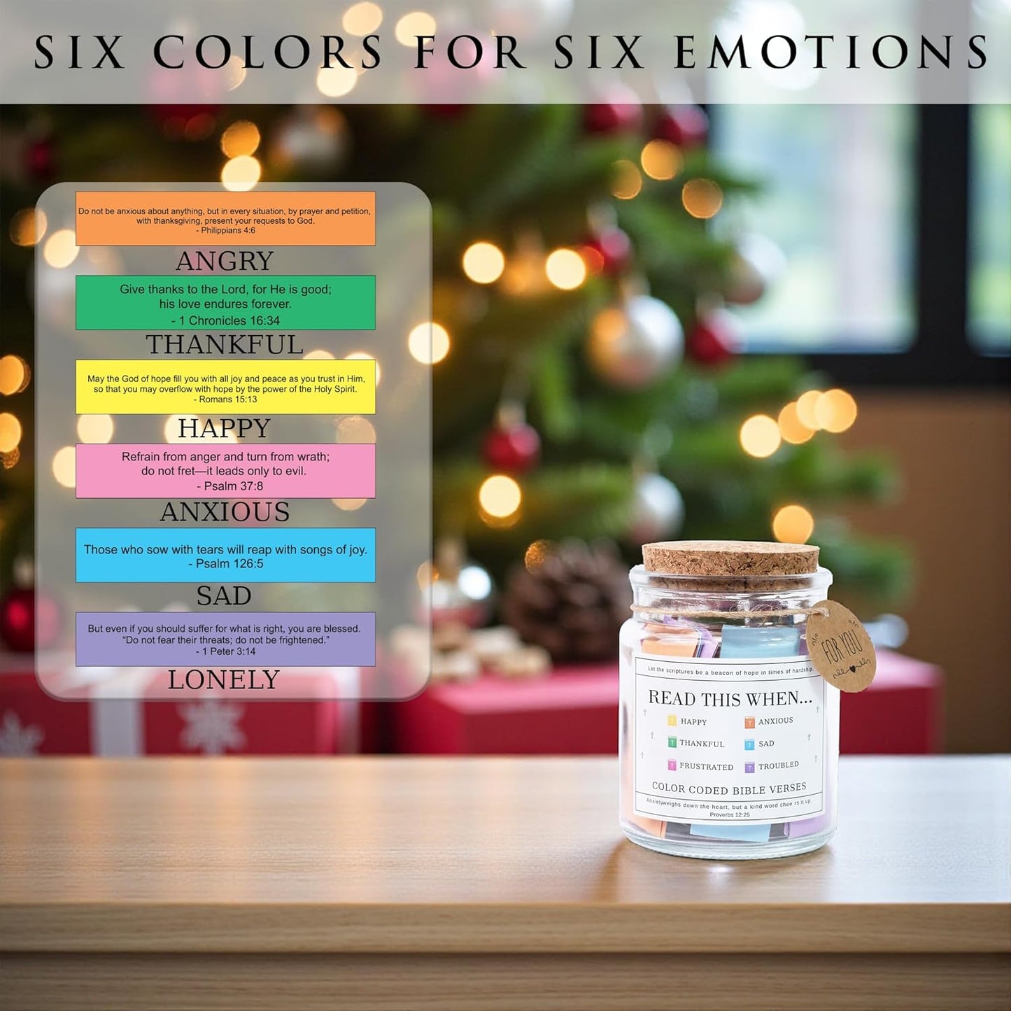 Read This When Bible Verses Jar for Daily Encouragement – Christian, Birthday & Christmas Gifts for Women; Great Gift for Mom, White Elephant Gift & Stocking Stuffer for Women
