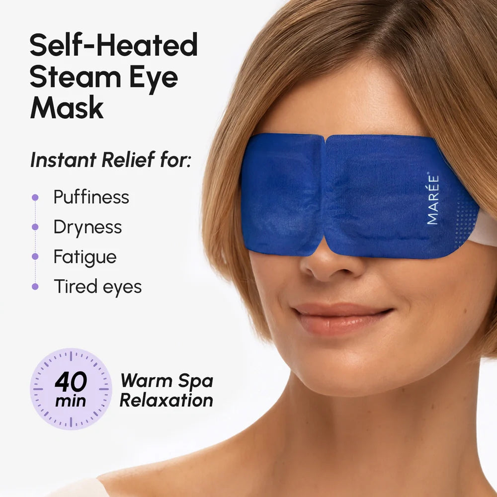 Marée® Steam Eye Mask | Self-Heating Lavender Eye Mask for Relaxation & Tired Eyes