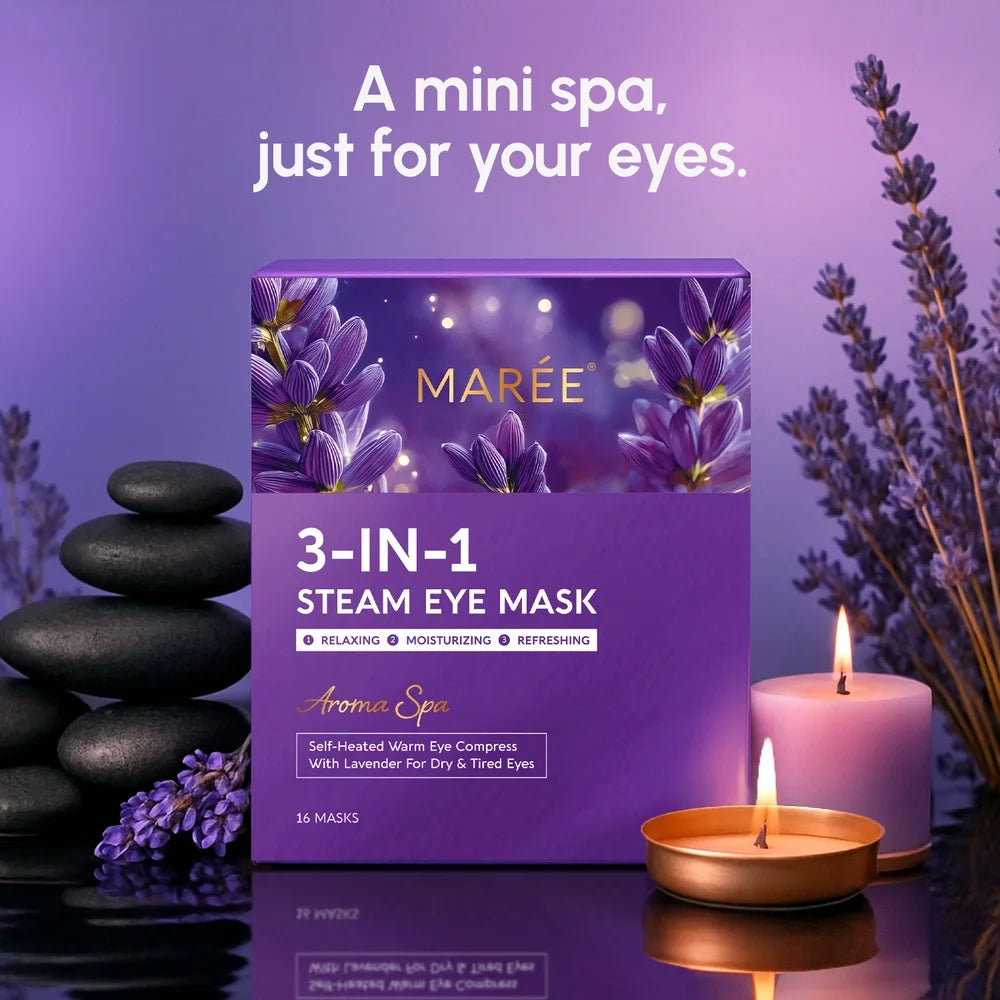 Marée® Steam Eye Mask | Self-Heating Lavender Eye Mask for Relaxation & Tired Eyes