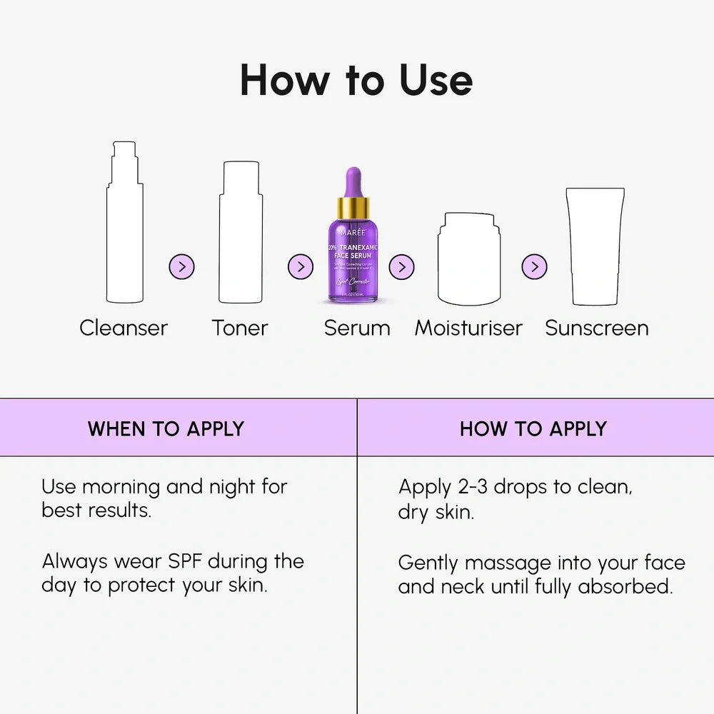 Marée® Tranexamic Acid Dark Spot Corrector | Brightening Serum for Dark Spots & Uneven Skin Tone