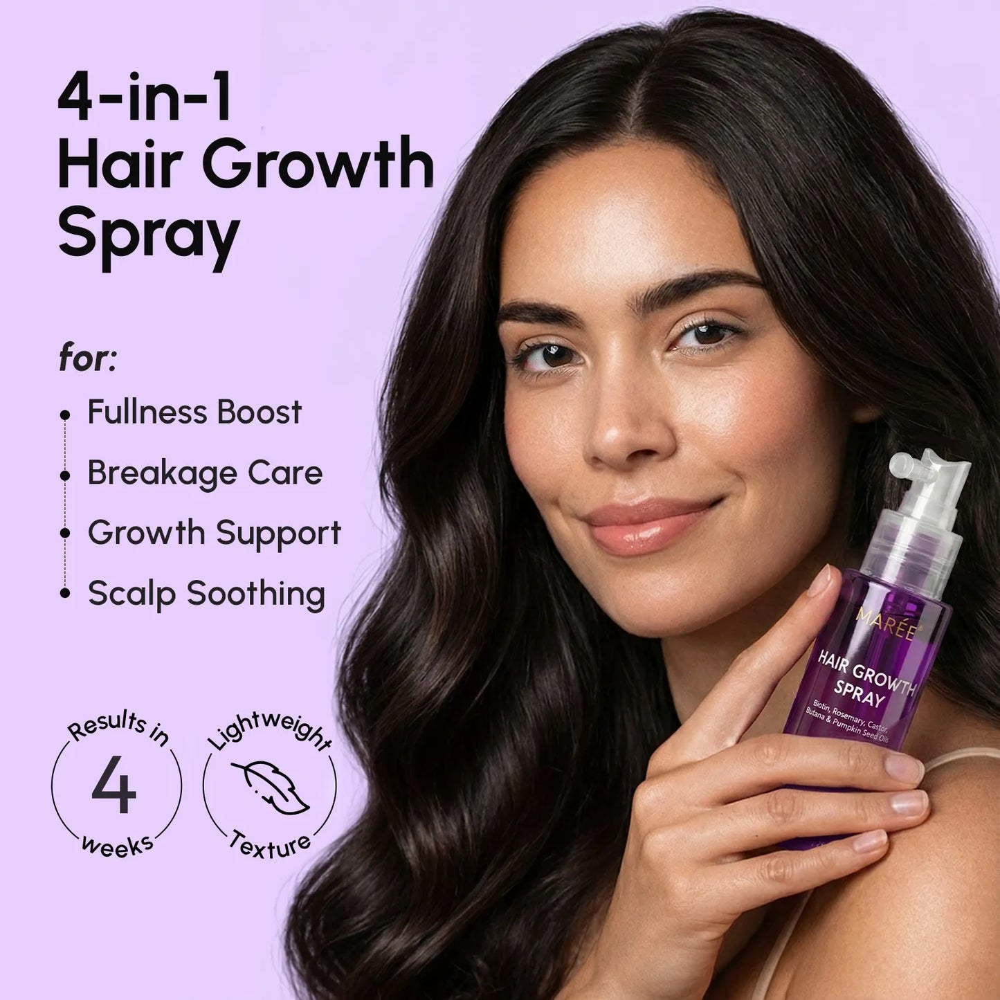 Marée® 4-in-1 Hair Growth Spray | Scalp Treatment for Fuller, Stronger-Looking Hair