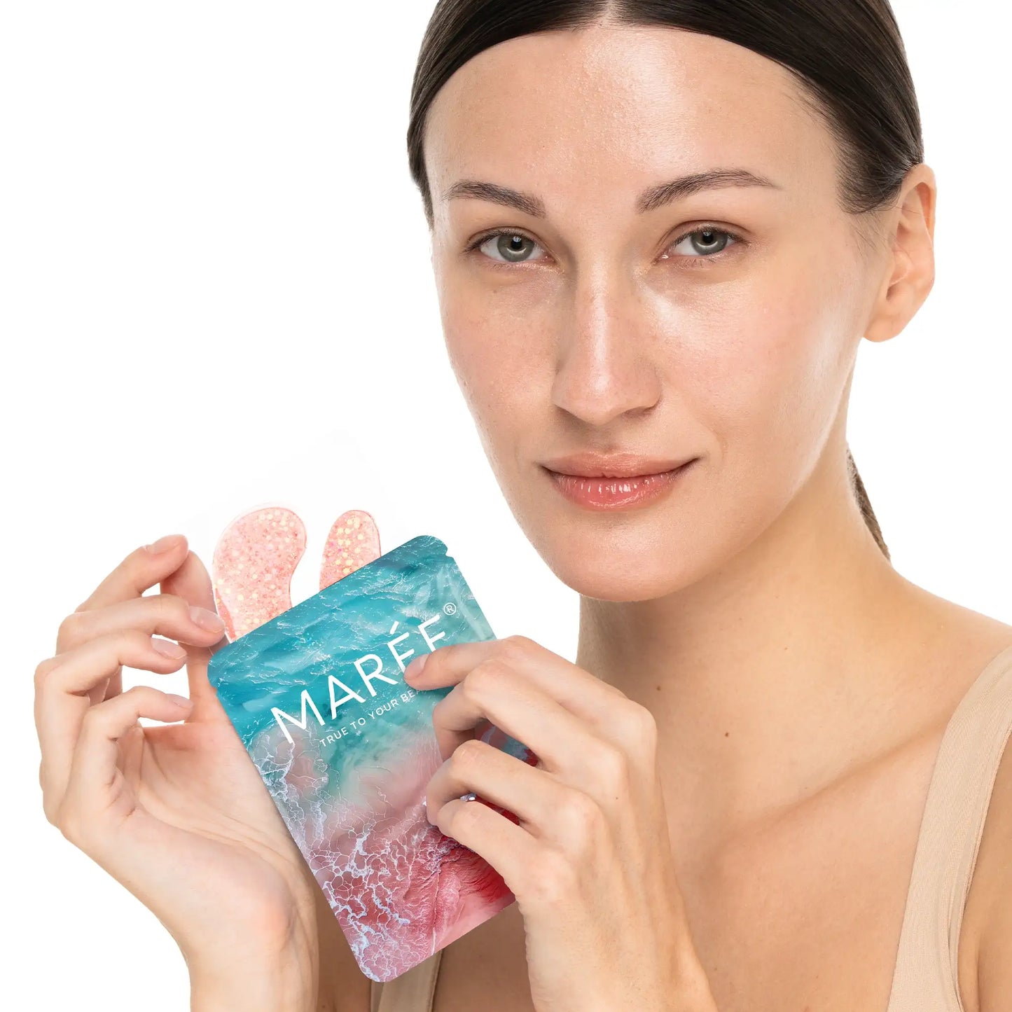 MAREE Pink Eye Gels - Marine Collagen Under Eye Patches for Puffy Eyes and Dark Circles