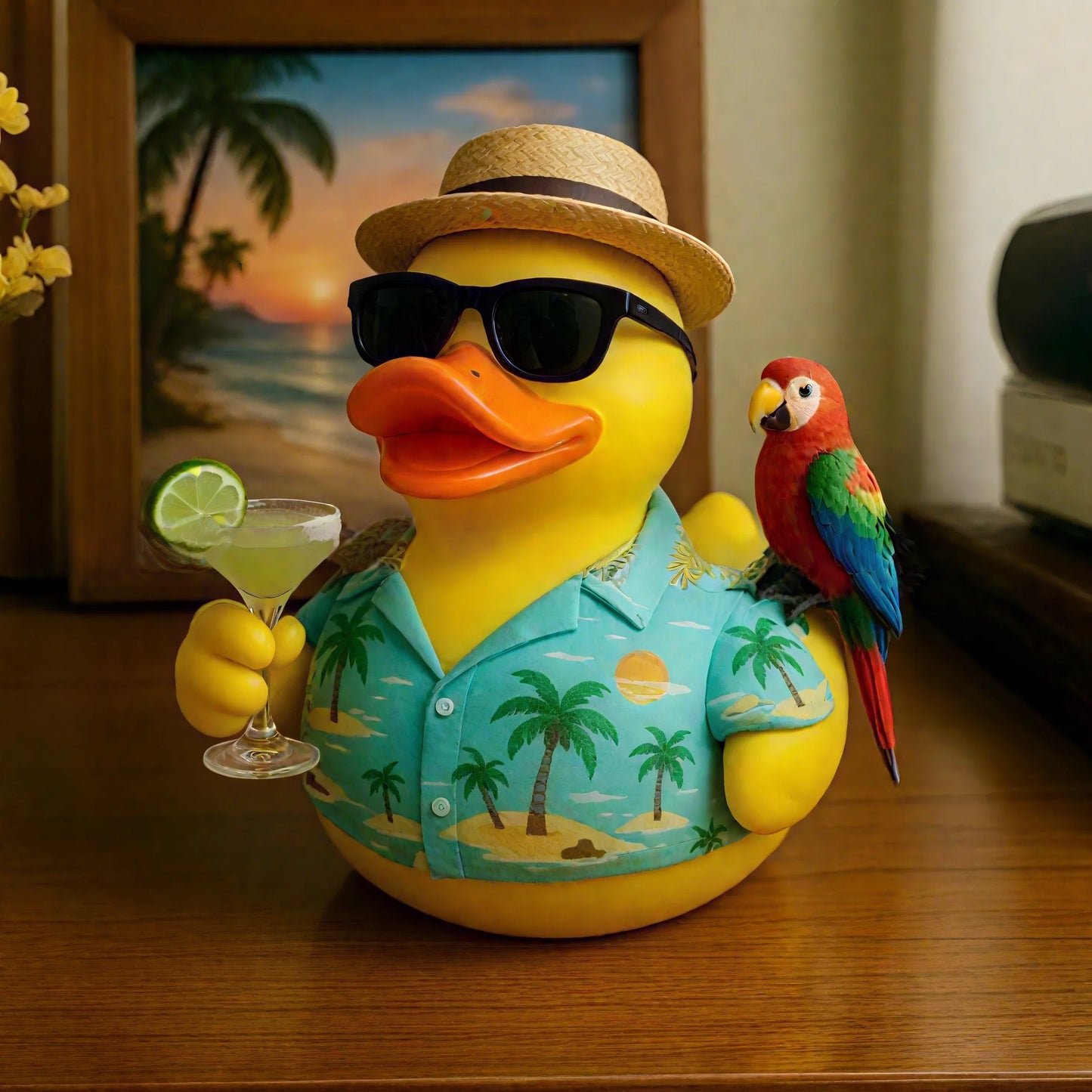Funny Tropical Music Tribute Duck