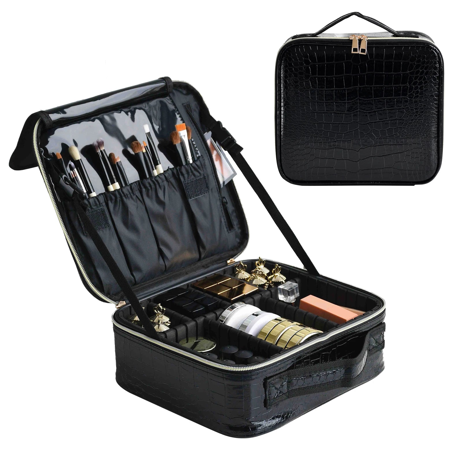 New PU Leather Cosmetic Bag for Women Multi-Functional Portable Travel Storage Makeup Case